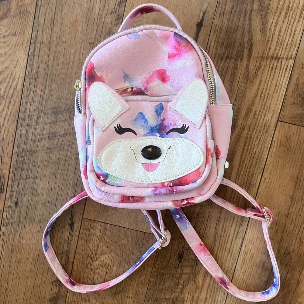 Betsey Johnson Girls Pink Floral Mini Backpack Kids Bags